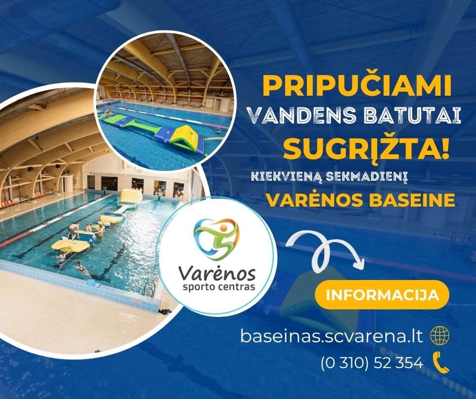 Pripučiami vandens batutai sugrįžta į Varėnos baseiną